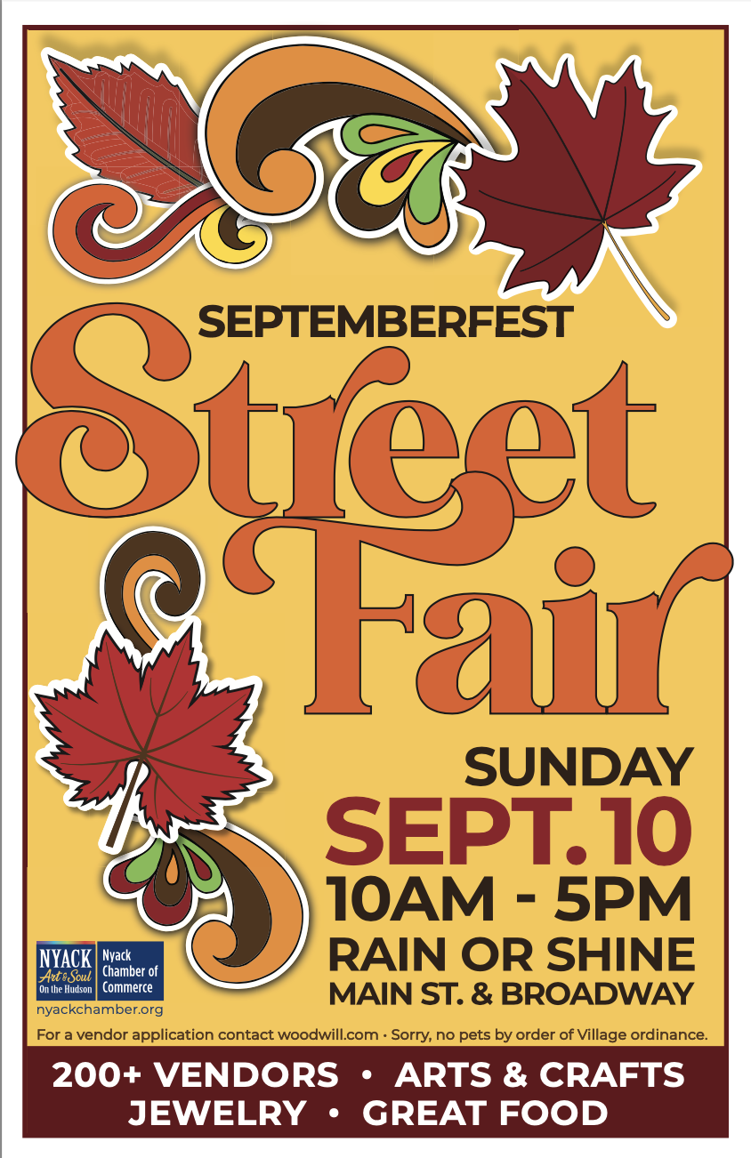 SeptemberFest Street Fair Sept 8, 2024 Nyack Chamber of Commerce